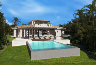 vista de vivienda con piscina